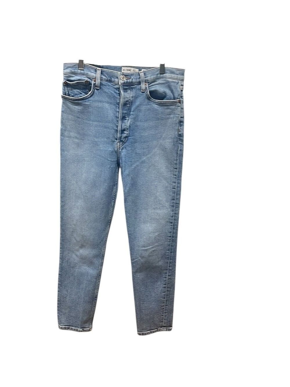 RE/DONE 90’s High Rise Ankle Jeans in Mid 90’s Wash Button Fly SZ 30 - Picture 2 of 6